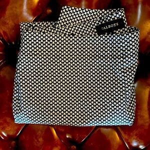 Talbots, Navy and White Fitted, Patterned Capris